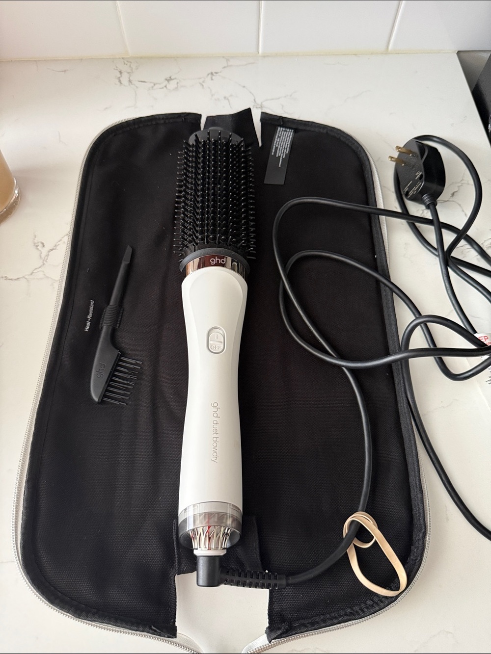 ghd White and Black Round Hot Air Styling Brush